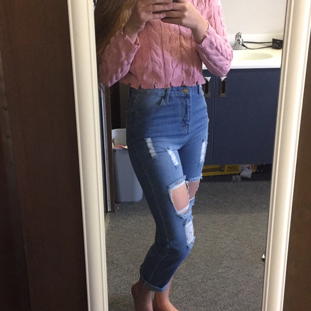 High waist boyfriend jeans